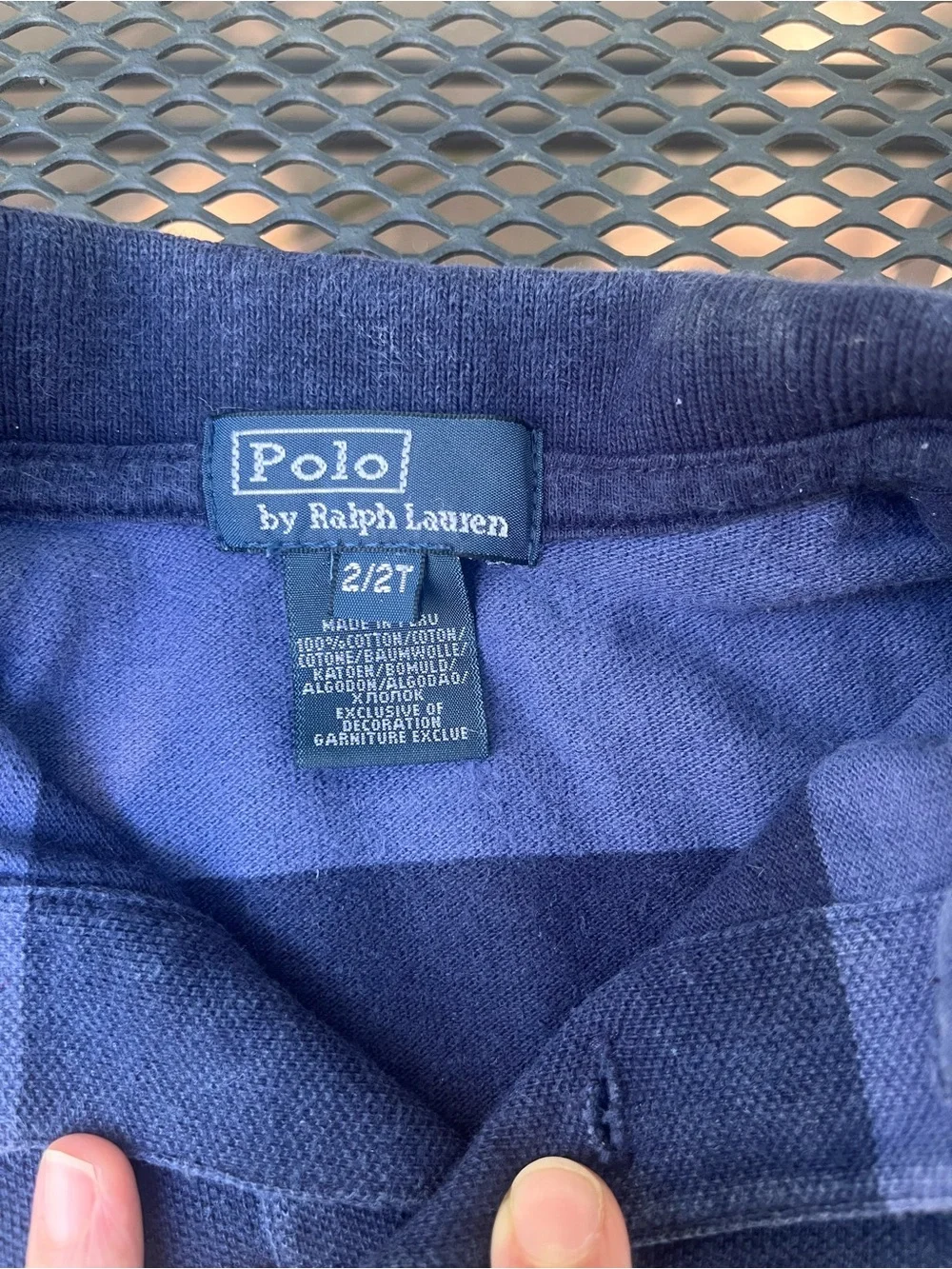 Ralph Lauren Kids Striped Polo in Navy and Royal Blue with Yellow Pony